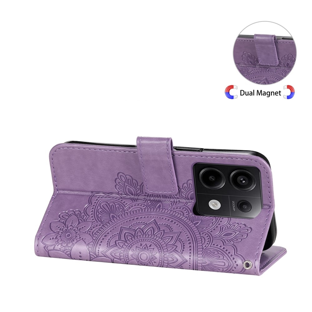 Mandala knížkové pouzdro na Xiaomi Redmi Note 13 Pro 5G/Poco X6 5G - fialové