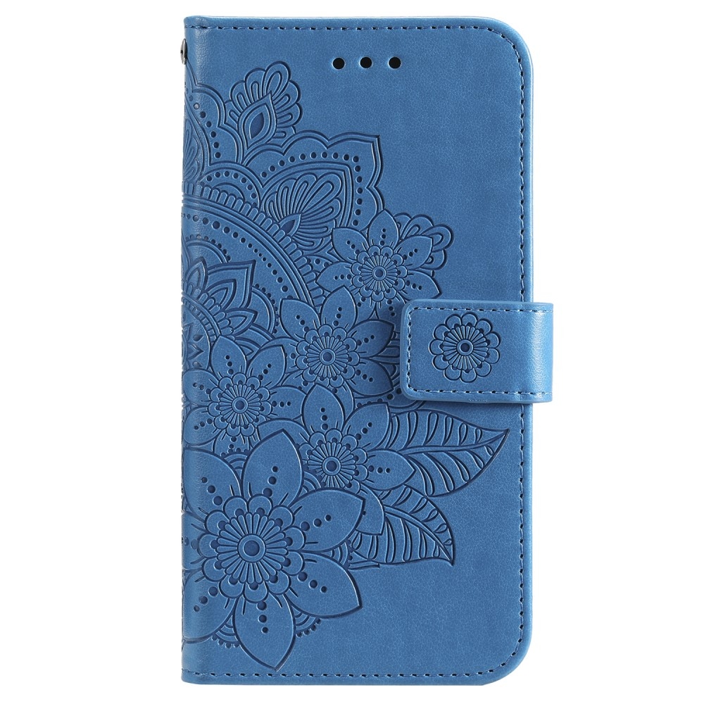 Floral knížkové pouzdro na Vivo Y36 - modré