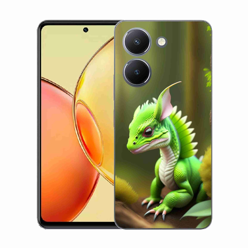 Gelový kryt mmCase na Vivo Y36 - zelený dráček