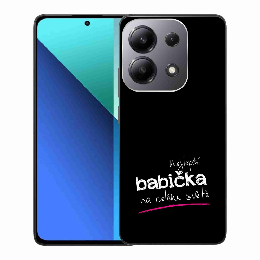Gelový kryt mmCase na Xiaomi Redmi Note 13 - nejlepší babička 4 černé pozadí