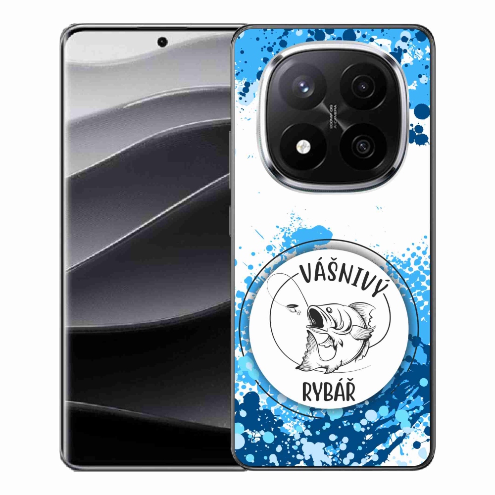 Gelový kryt mmCase na Xiaomi Redmi Note 14 Pro+ 5G - vášnivý rybář bílé pozadí
