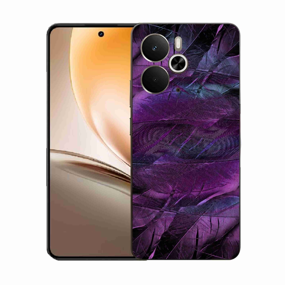 Gelový kryt mmCase na Realme 14 5G - fialová pírka