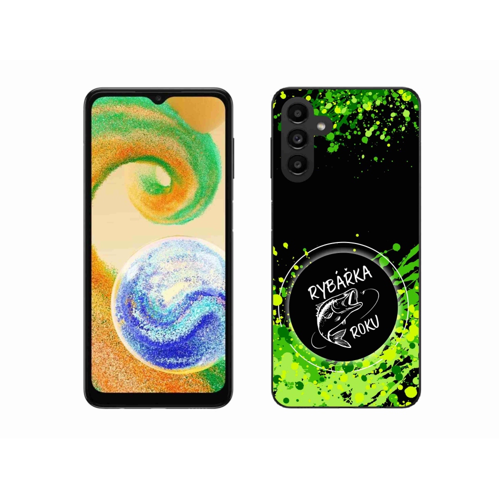 Gelový kryt mmCase na Samsung Galaxy A04s (164.7x76.7x9.1mm) - rybářka roku černé pozadí