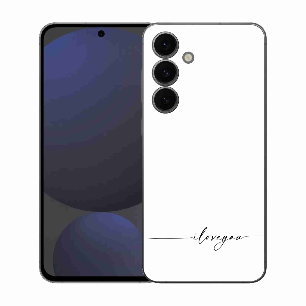 Gelový kryt mmCase na Samsung Galaxy S25 FE - I love you bílé pozadí