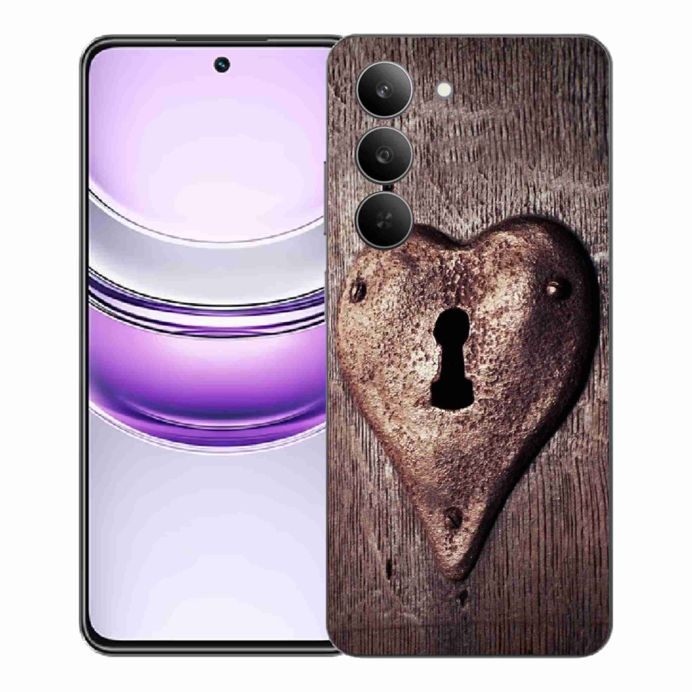 Gelový kryt mmCase na Realme 14x 5G - zámek ve tvaru srdce