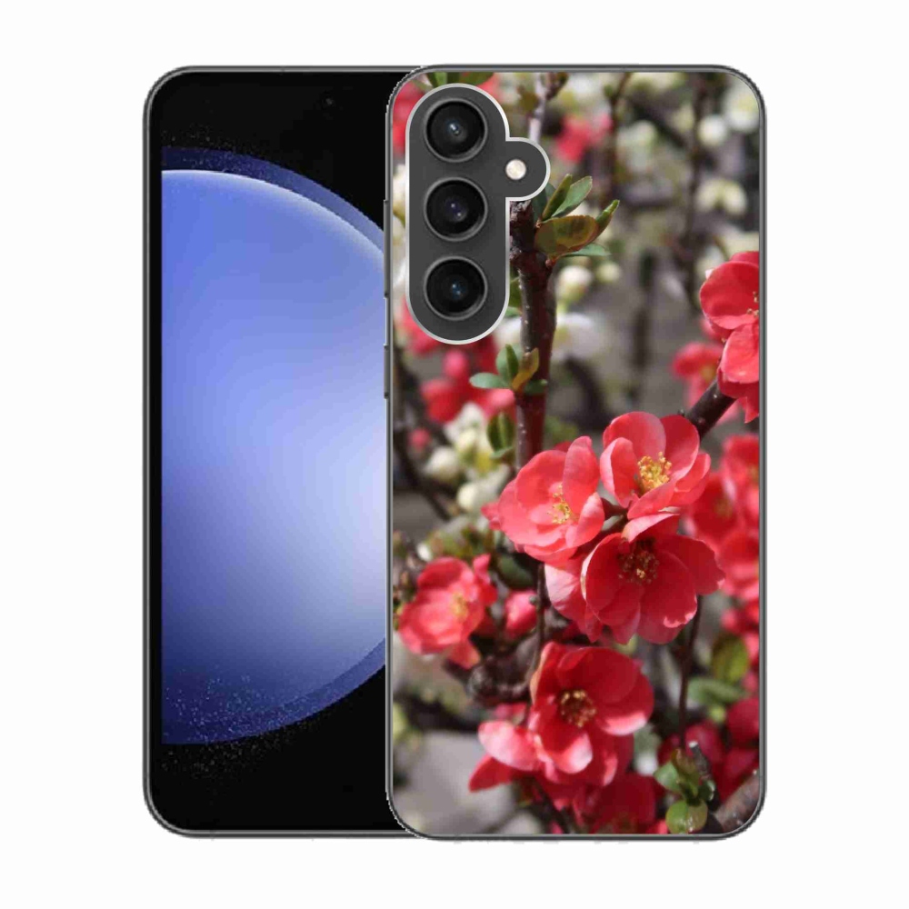 Gelový kryt mmCase na Samsung Galaxy S23 FE - červené květy