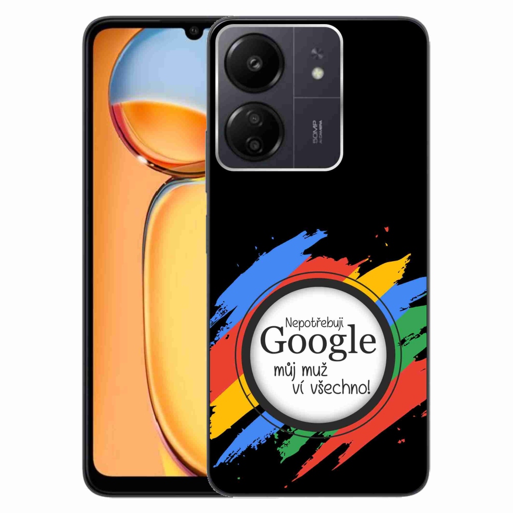 Gelový kryt mmCase na Xiaomi Poco C65/Redmi 13C - muž ví všechno černé pozadí