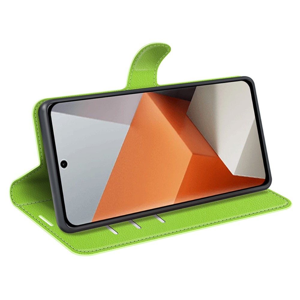 Litchi knížkové pouzdro na Xiaomi Redmi Note 13 Pro+ 5G - zelené