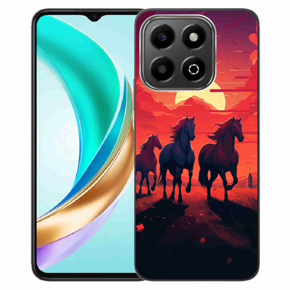 Gelový kryt mmCase na Honor X6b - koně a západ slunce