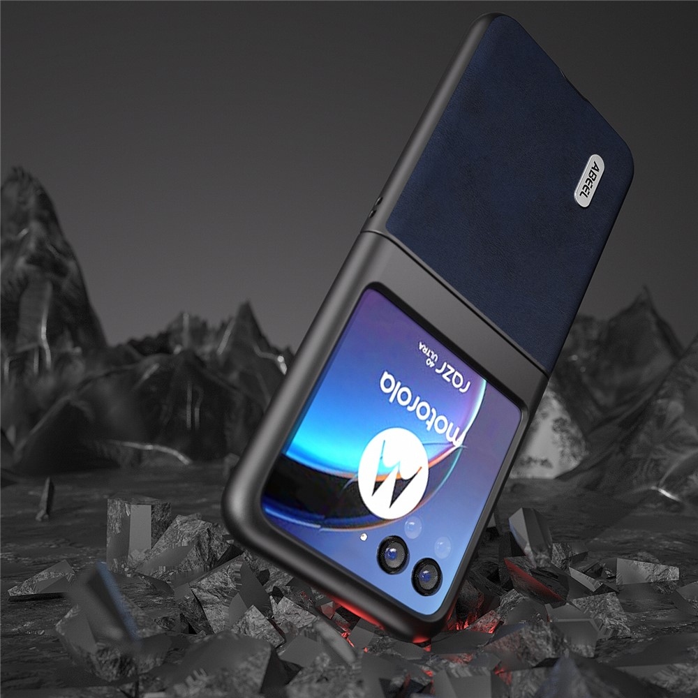 ABEEL plastový obal s pevnými zády na Motorola Razr 40 Ultra 5G - modrý