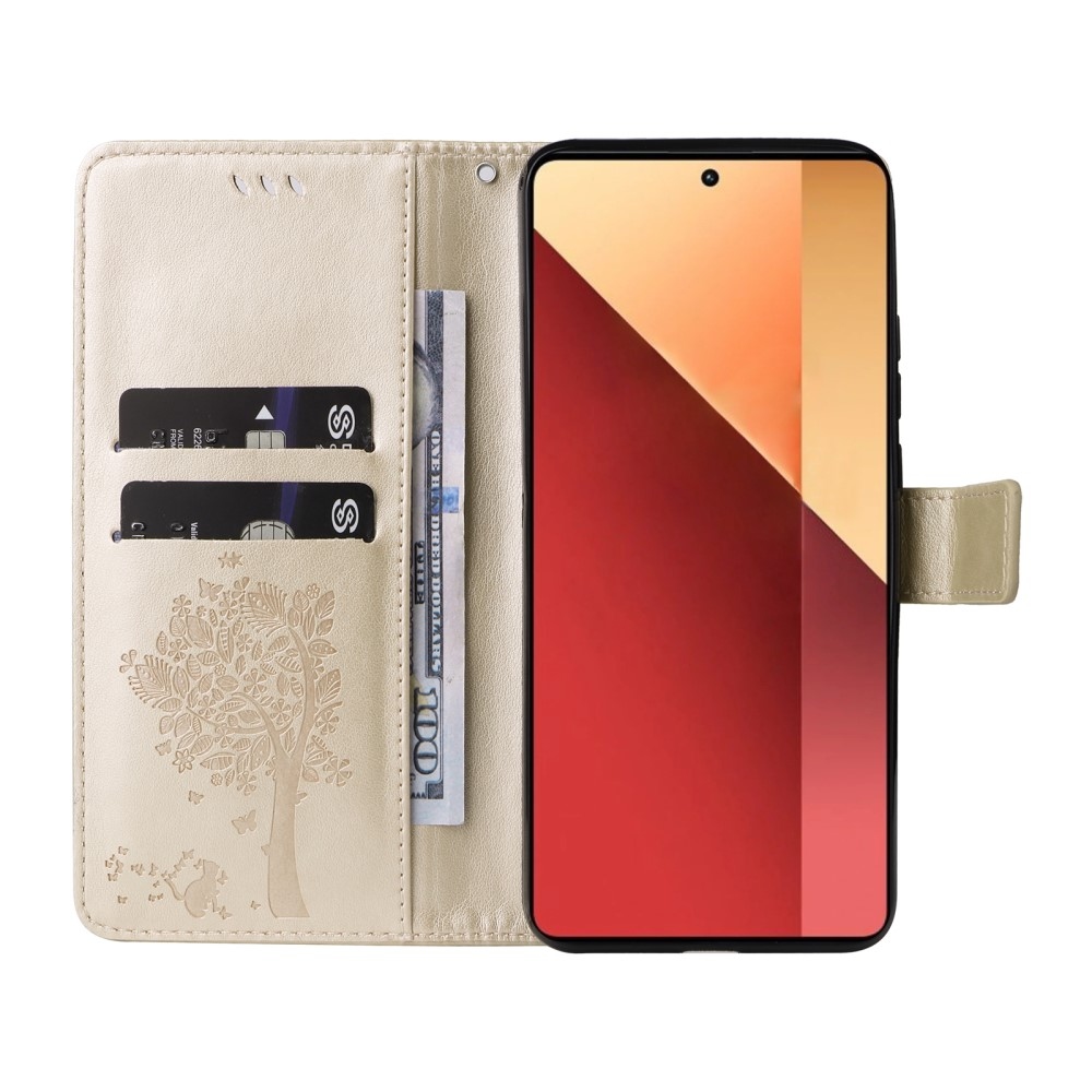 Trees knížkové pouzdro na Xiaomi Redmi Note 13 Pro 4G/Poco M6 Pro - zlaté