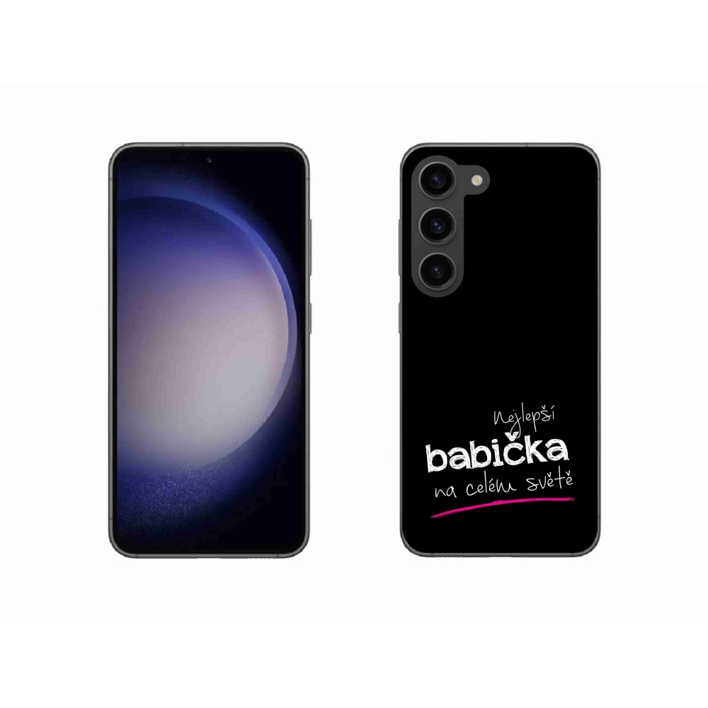 Gelový kryt mmCase na Samsung Galaxy S23 5G - nejlepší babička 4 černé pozadí