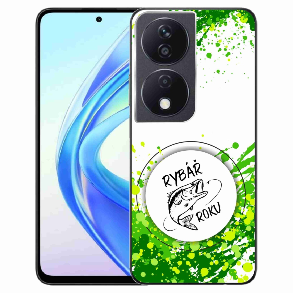 Gelový kryt mmCase na Honor X7b/Honor 90 Smart - rybář roku bílé pozadí