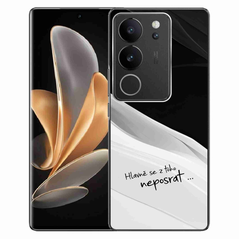Gelový kryt mmCase na Vivo V29 5G - vtipný text 13 bíločerné pozadí