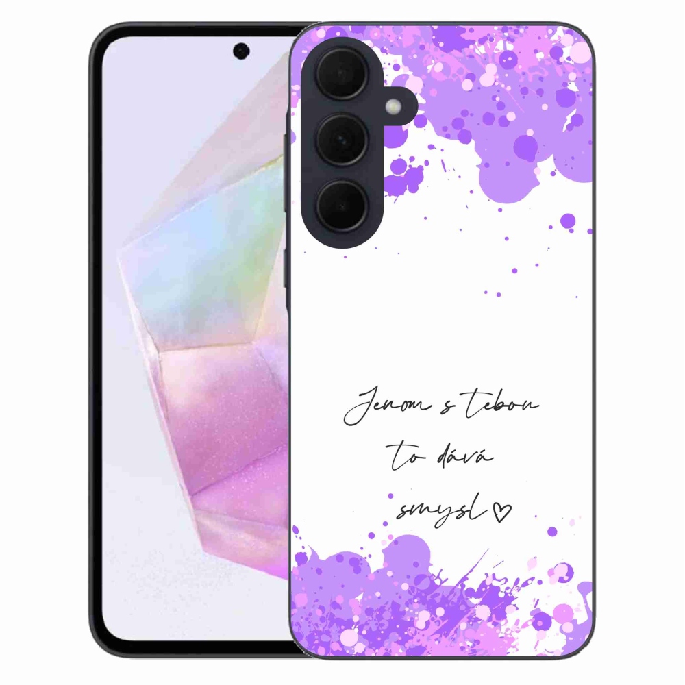 Gelový kryt mmCase na Samsung Galaxy A35 5G - zamilovaný text bílé pozadí