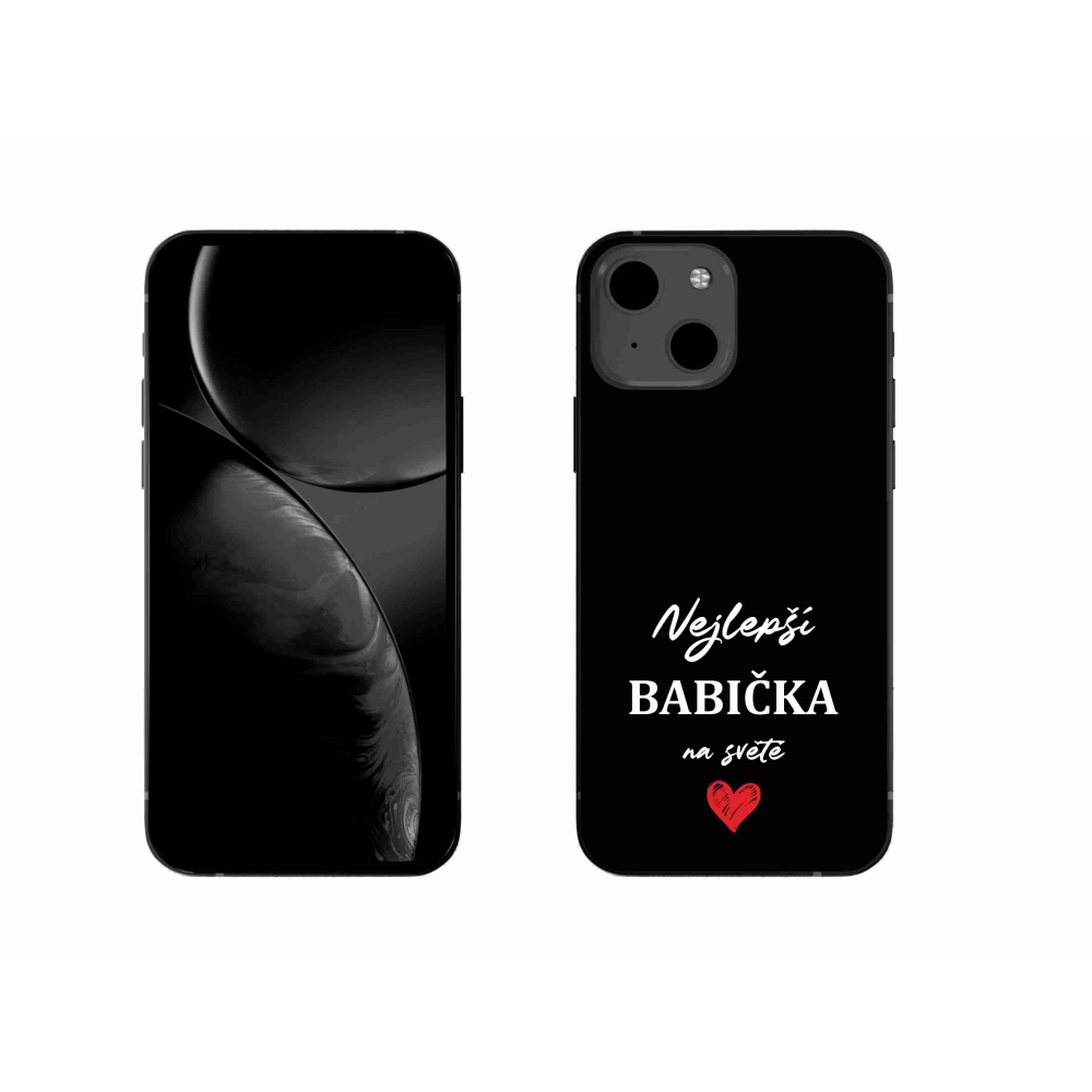 Gelový kryt mmCase na iPhone 13 6.1 - nejlepší babička 1 černé pozadí
