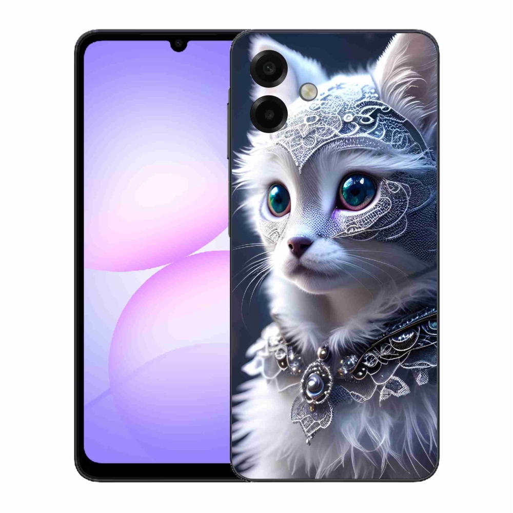 Gelový kryt mmCase na Samsung Galaxy A07 4G - bílá kočka
