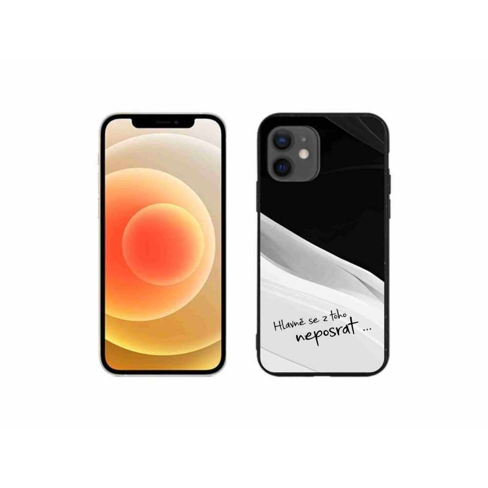 Gelový kryt mmCase na iPhone 12 mini - vtipný text 13 bíločerné pozadí