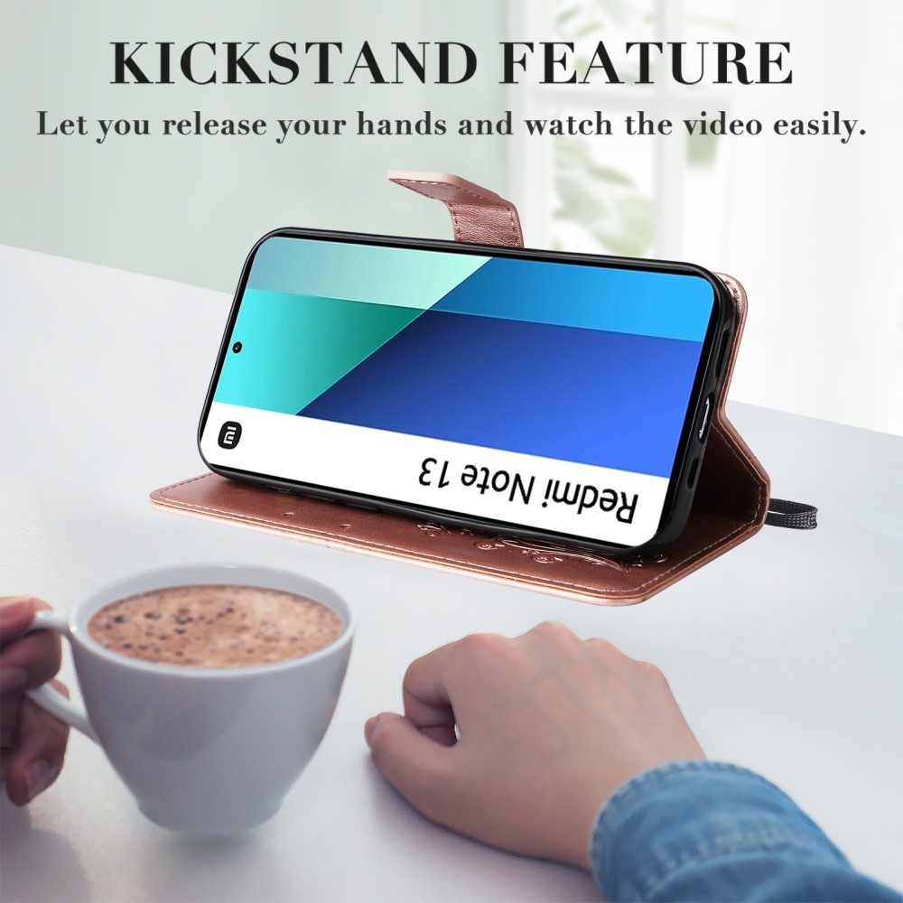 Big Butterfly knížkové pouzdro na Xiaomi Redmi Note 13 - růžovozlaté