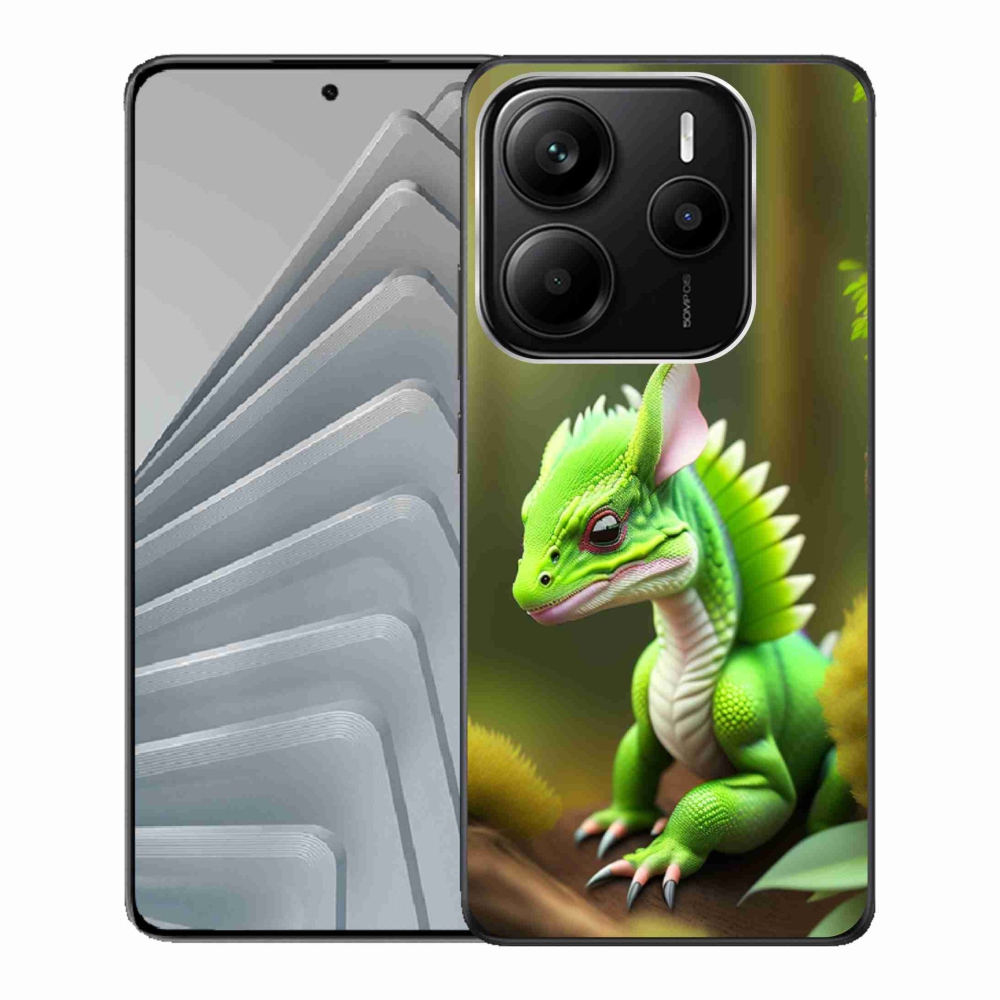 Gelový kryt mmCase na Xiaomi Redmi Note 14 5G - zelený dráček