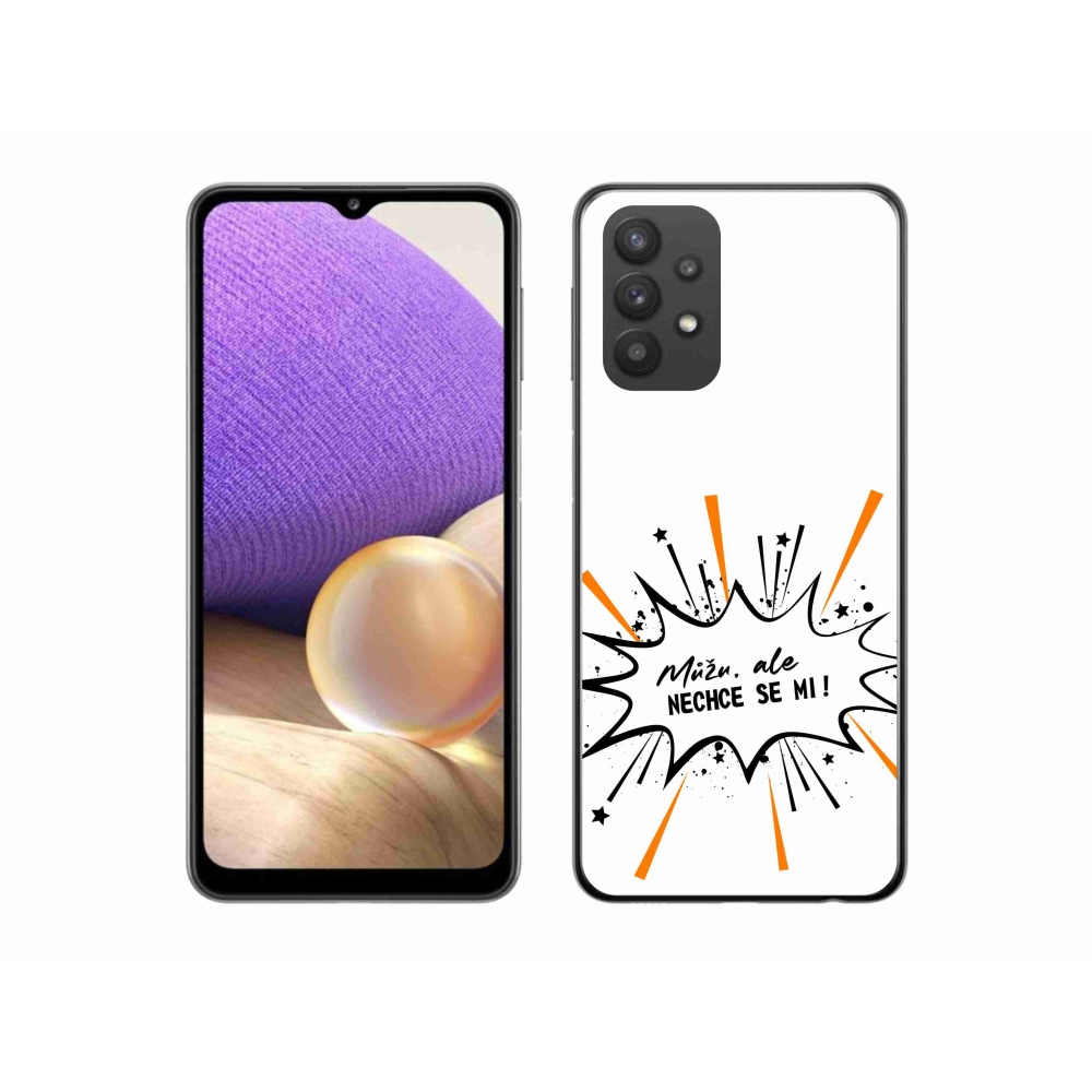 Gelový kryt mmCase na Samsung Galaxy A32 5G - vtipný text 11 bílé pozadí