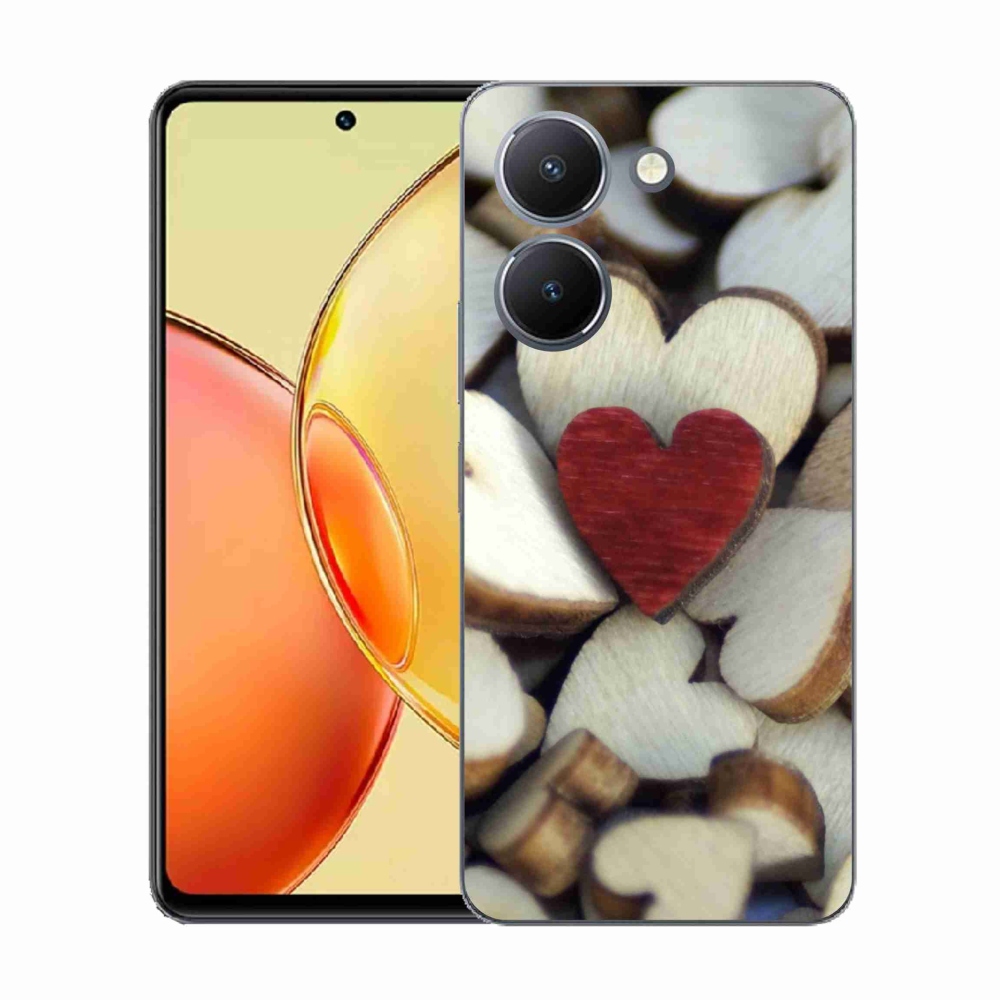 Gelový kryt mmCase na Vivo Y36 - gravírované červené srdce 
