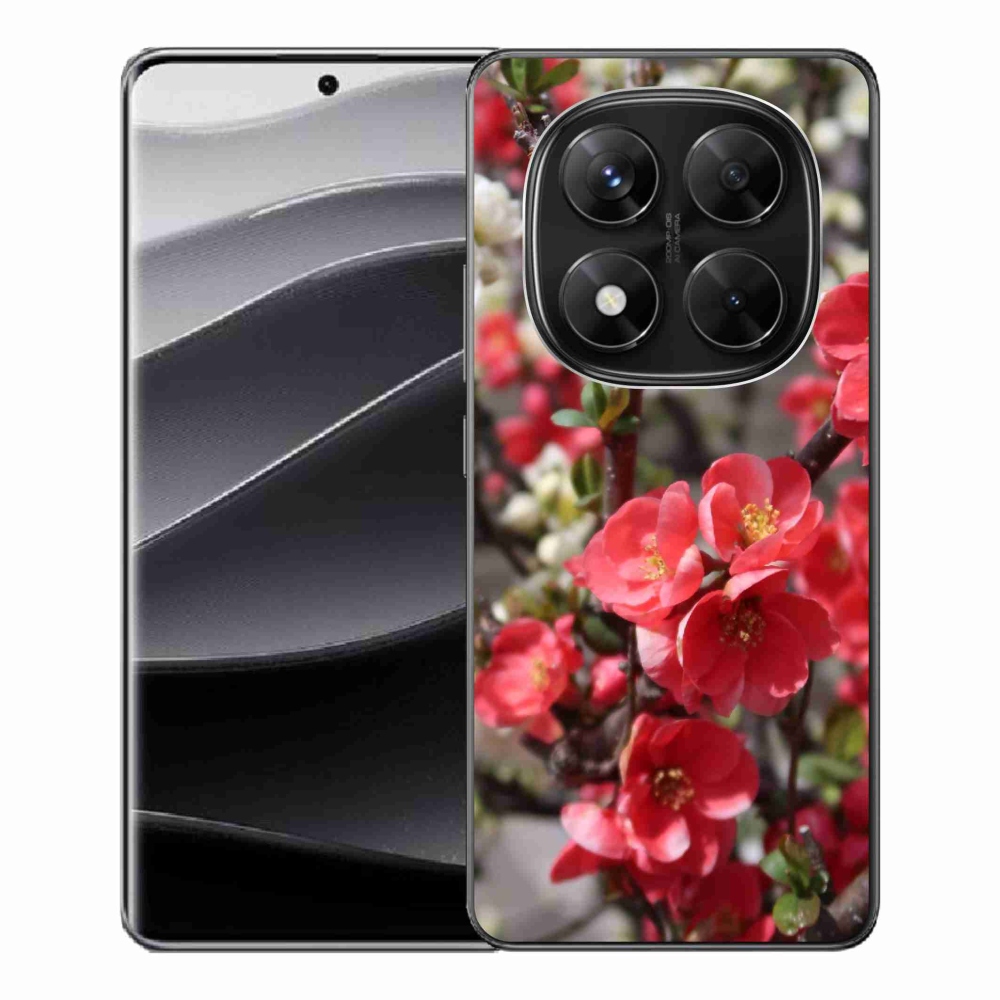 Gelový kryt mmCase na Xiaomi Redmi Note 14 Pro 5G/Poco X7 5G - červené květy