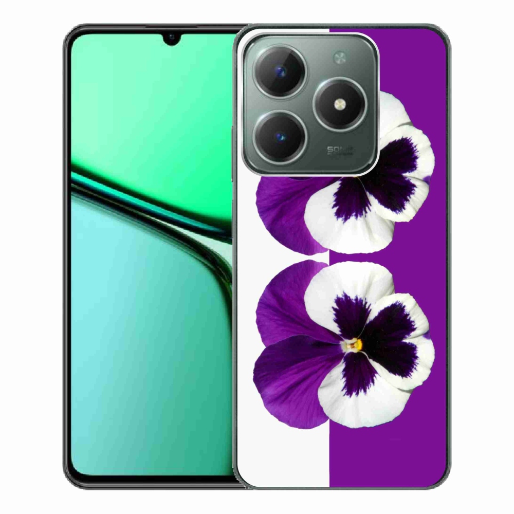 Gelový kryt mmCase na Realme C61 - fialovobílý květ