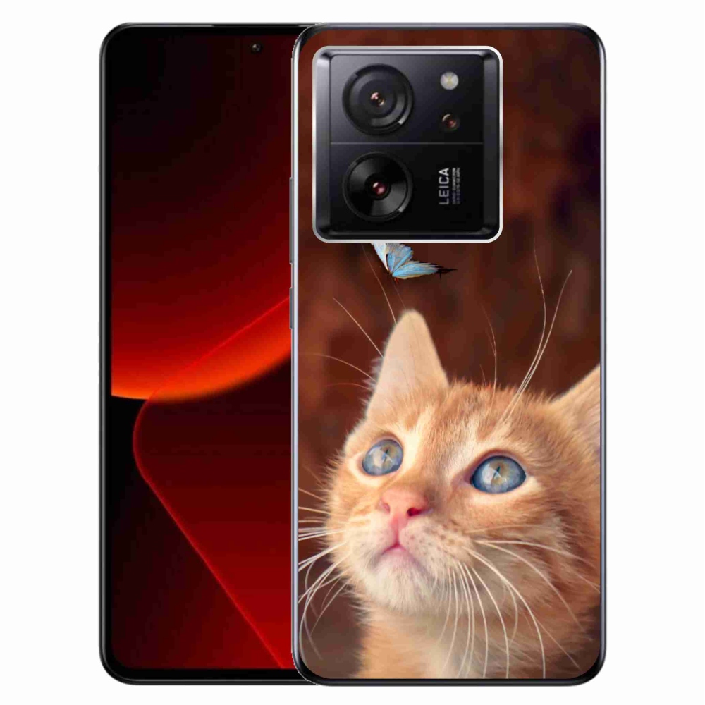 Gelový kryt mmCase na Xiaomi 13T/13T Pro - motýl a kotě