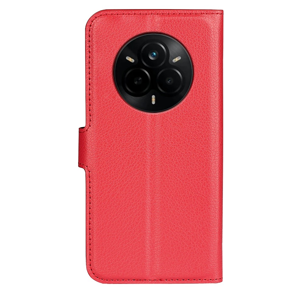 Litchi knížkové pouzdro na Realme 14 Pro 5G - červené