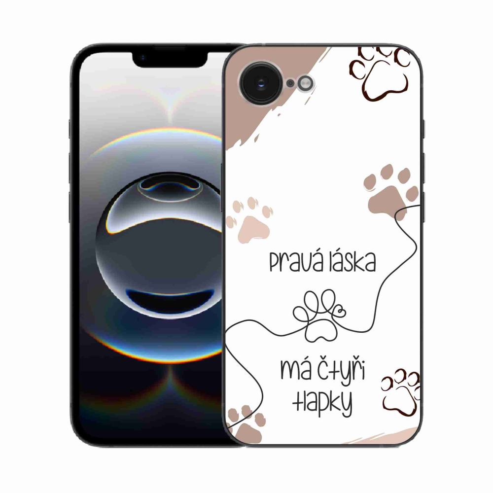 Gelový kryt mmCase na iPhone 16e - psí motiv 1 bílé pozadí