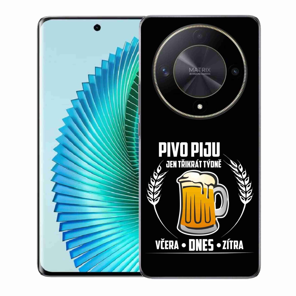 Gelový kryt mmCase na Honor Magic 6 Lite 5G - pivní motiv černé pozadí