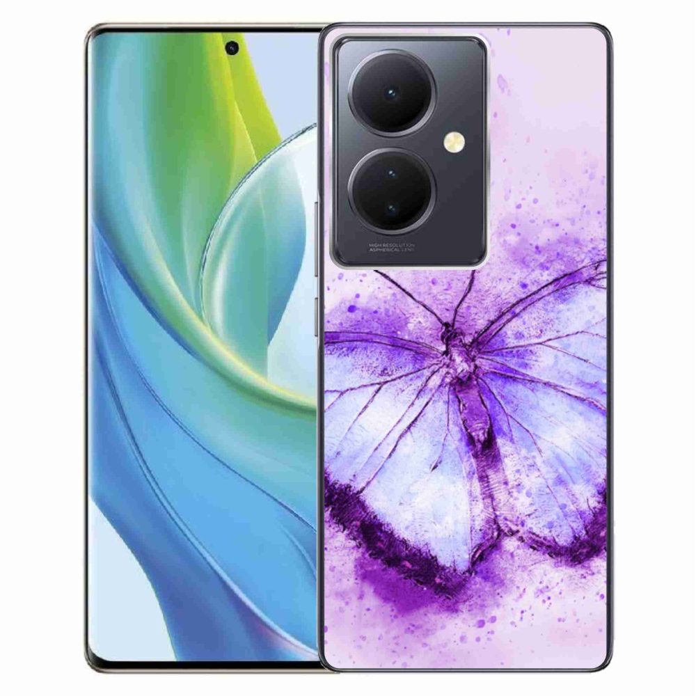 Gelový kryt mmCase na Vivo V29 Lite 5G - fialový motýl
