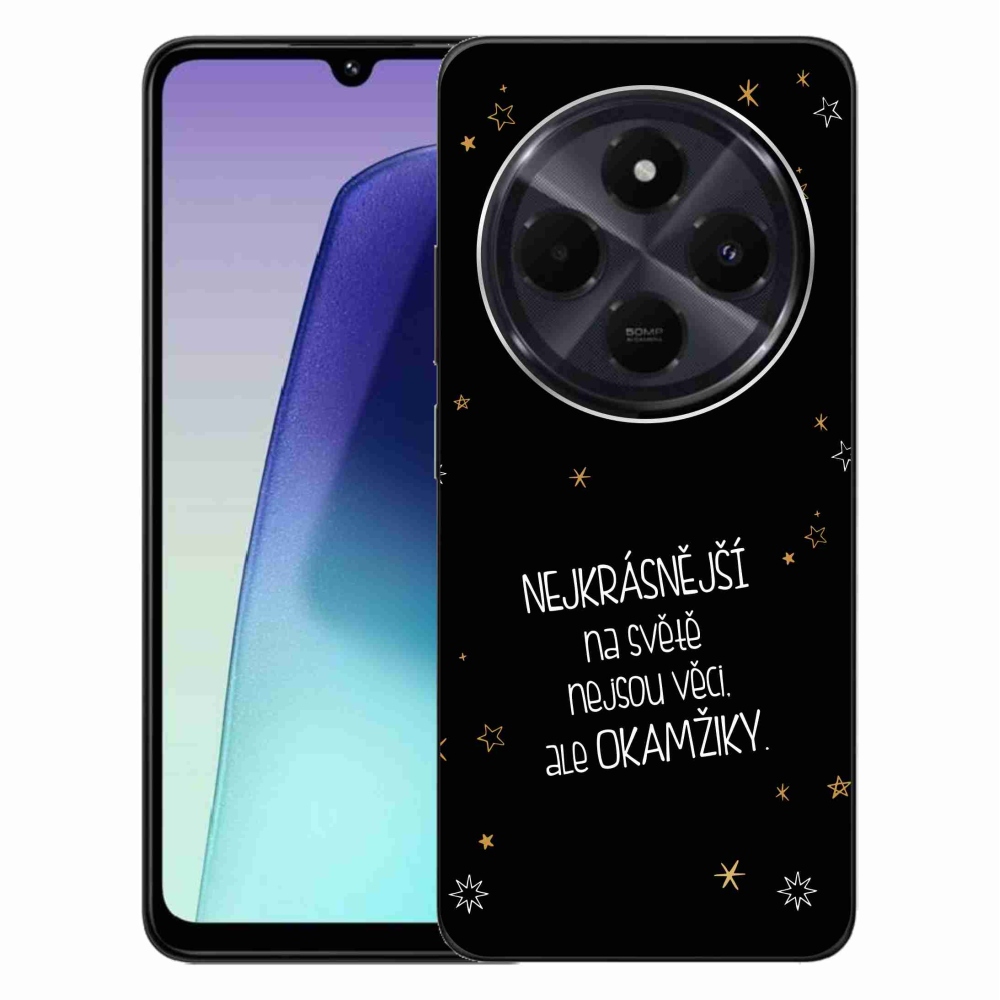 Gelový kryt mmCase na Xiaomi Redmi 14C/Poco C75 - citát 4 černé pozadí
