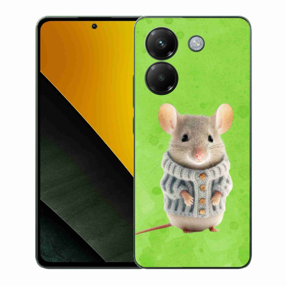 Gelový kryt mmCase na Xiaomi Poco M7 Pro 5G - myška ve svetru