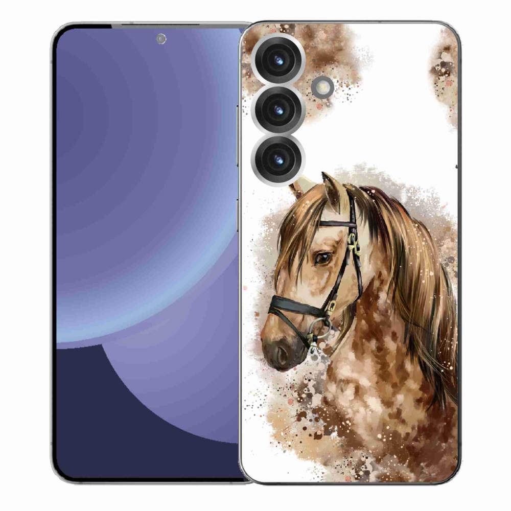 Gelový kryt mmCase na Samsung Galaxy S25+ - hnědý kreslený kůň