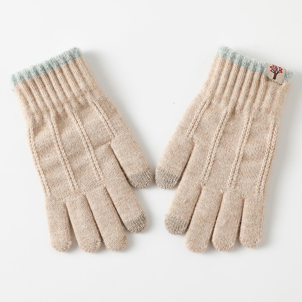 Decor dámské dotykové zimní rukavice - khaki