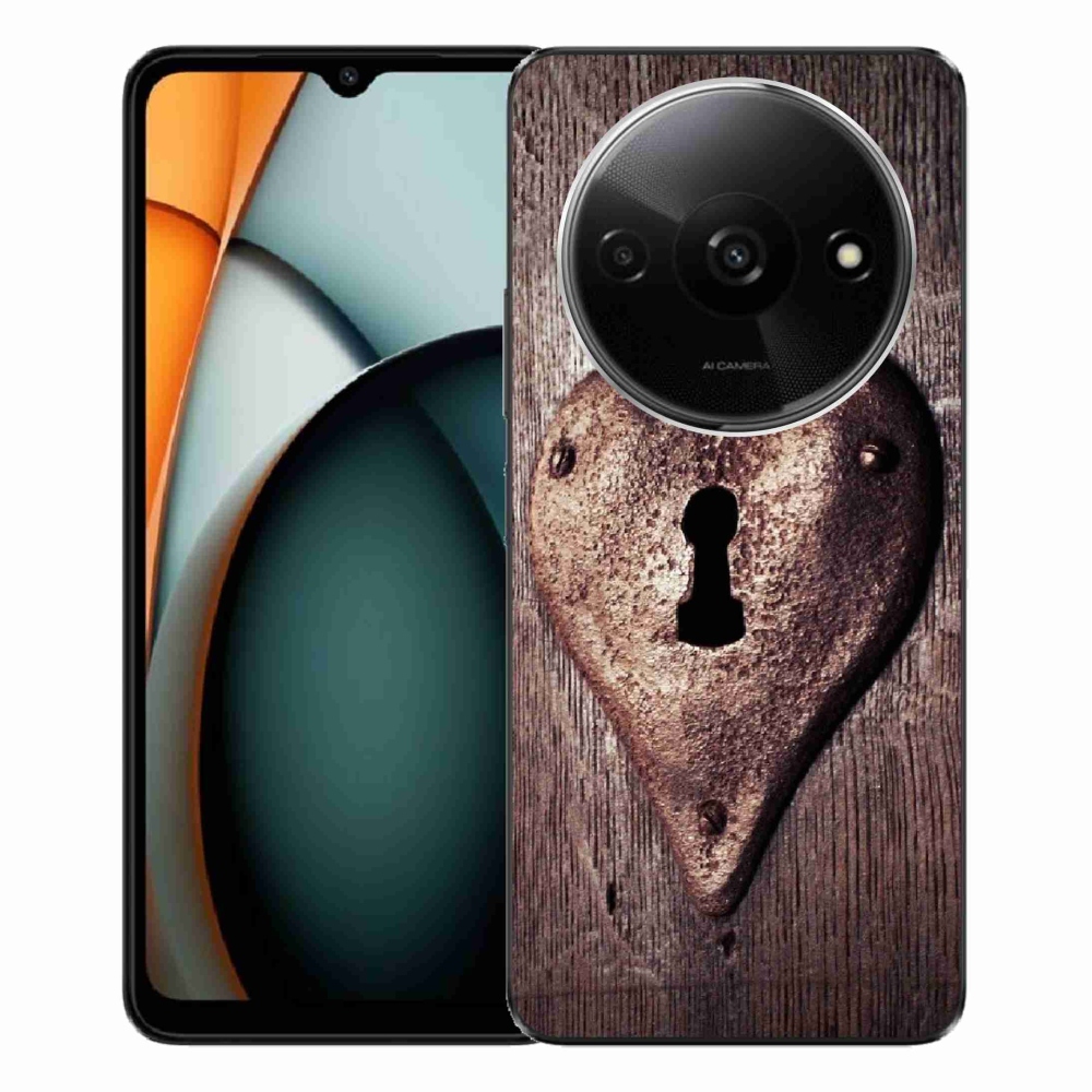 Gelový kryt mmCase na Xiaomi Redmi A3 - zámek ve tvaru srdce