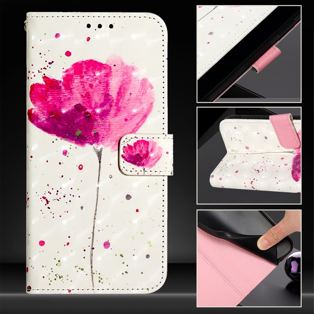 Patte knížkové pouzdro na Samsung Galaxy M55 5G - růžový květ