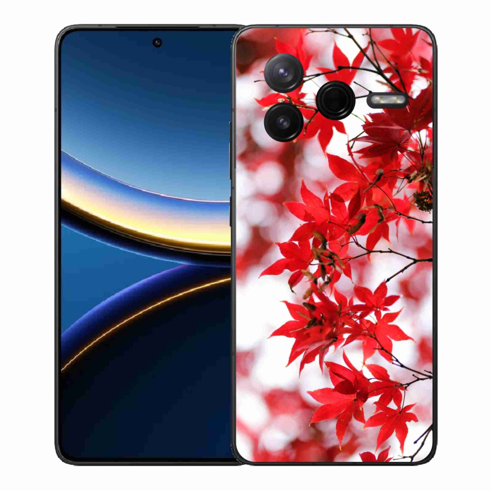 Gelový kryt mmCase na Xiaomi Poco F7 Pro - červené listy