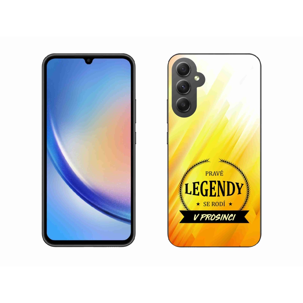 Gelový kryt mmCase na Samsung Galaxy A34 5G - legendy v prosinci žluté pozadí