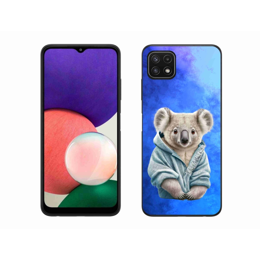 Gelový kryt mmCase na Samsung Galaxy A22 5G - koala ve svetru
