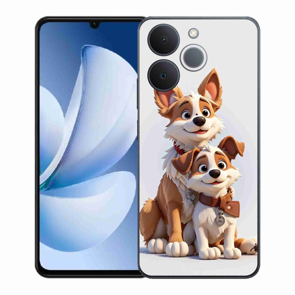 Gelový kryt mmCase na Realme Note 70T - kreslení psi