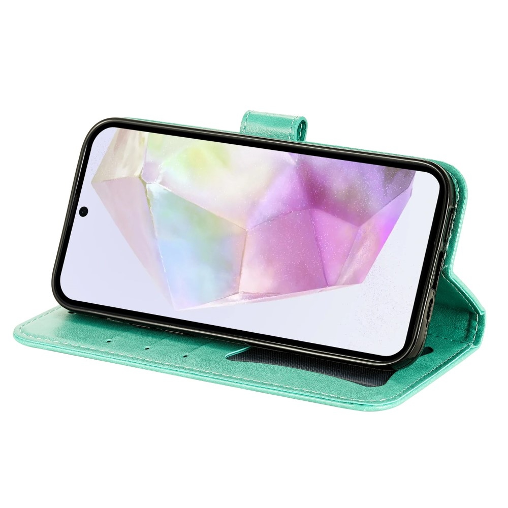 Mandala knížkové pouzdro na Samsung Galaxy A36 5G - modrozelené