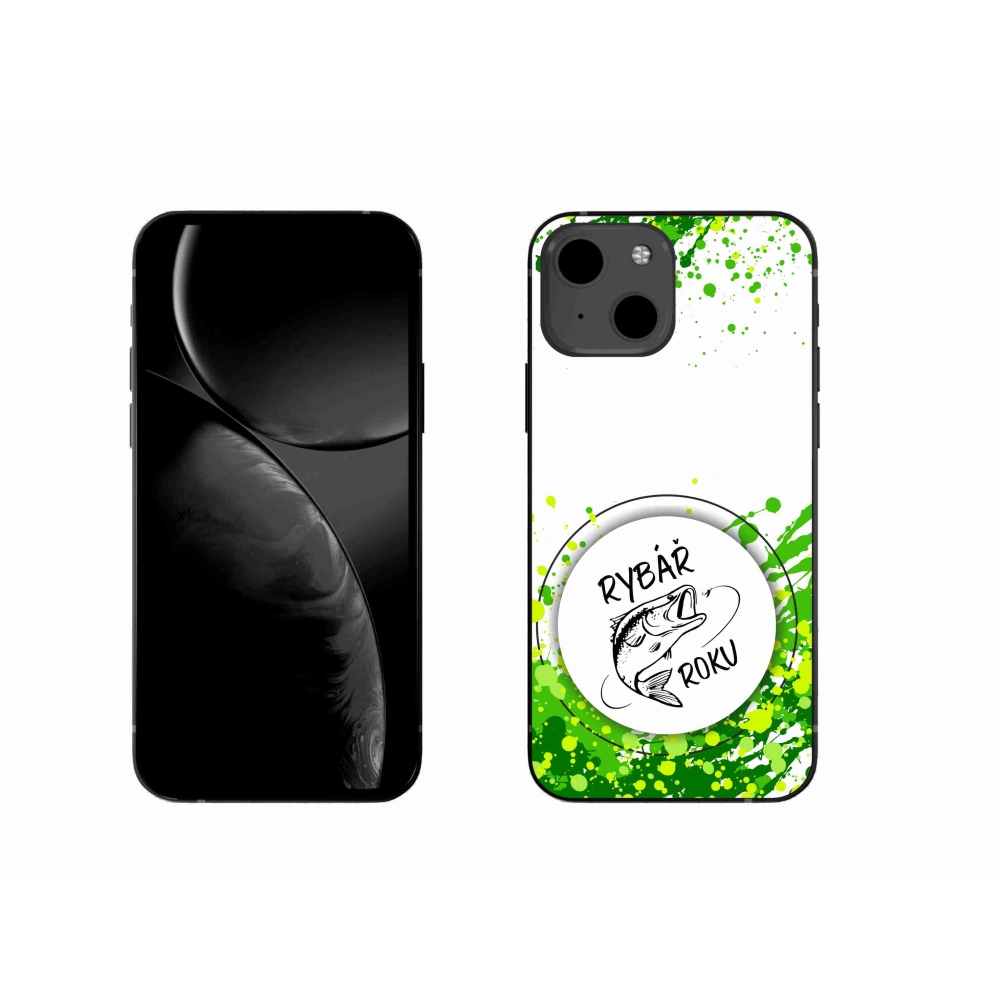 Gelový kryt mmCase na iPhone 13 6.1 - rybář roku bílé pozadí