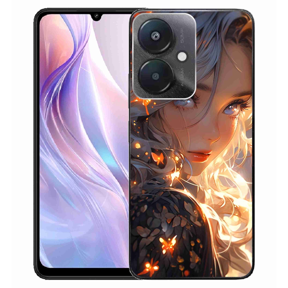 Gelový kryt mmCase na Xiaomi Redmi 13C 5G - dívka a motýli