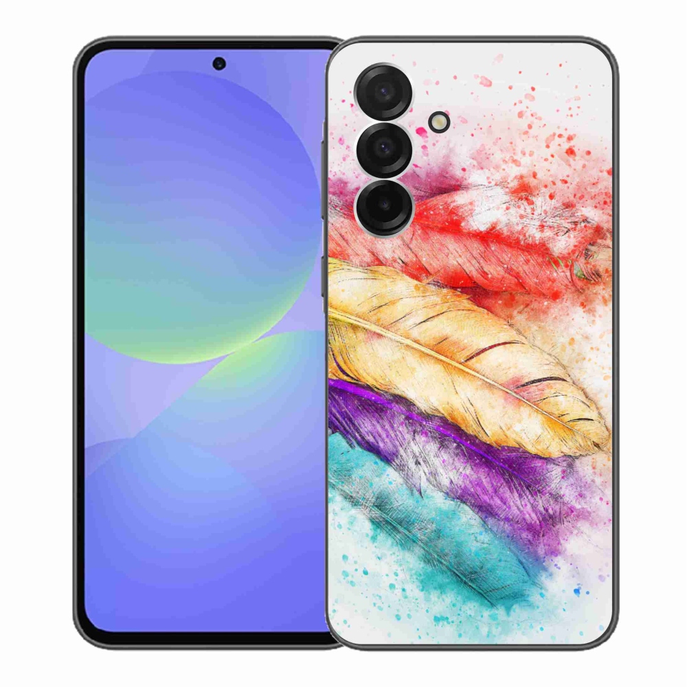 Gelový kryt mmCase na Samsung Galaxy A36 5G - barevné peří