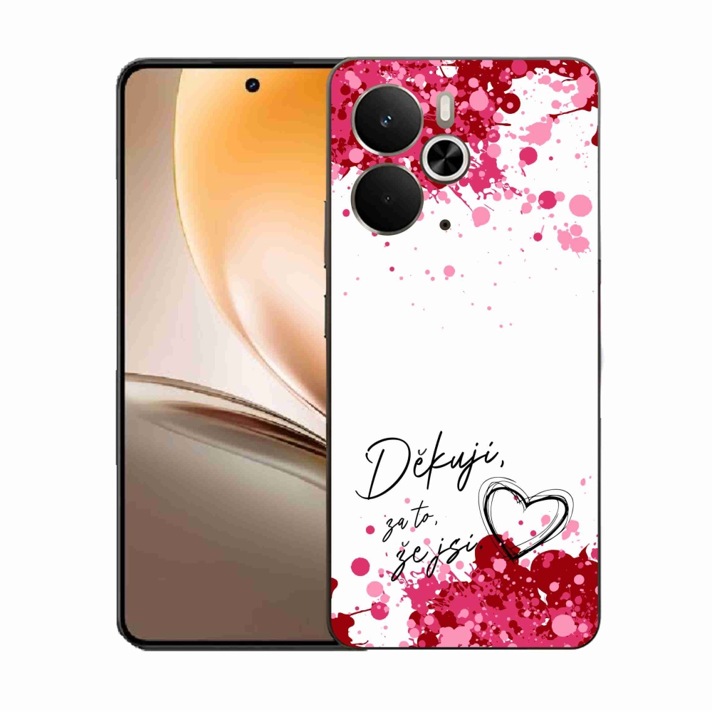 Gelový kryt mmCase na Realme 14 5G - zamilovaný text 2 bílé pozadí