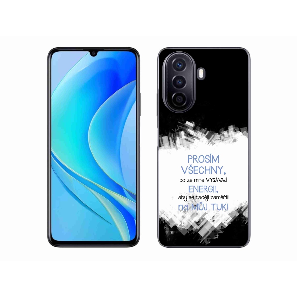Gelový kryt mmCase na Huawei Nova Y70 - vtipný text 1 modrý