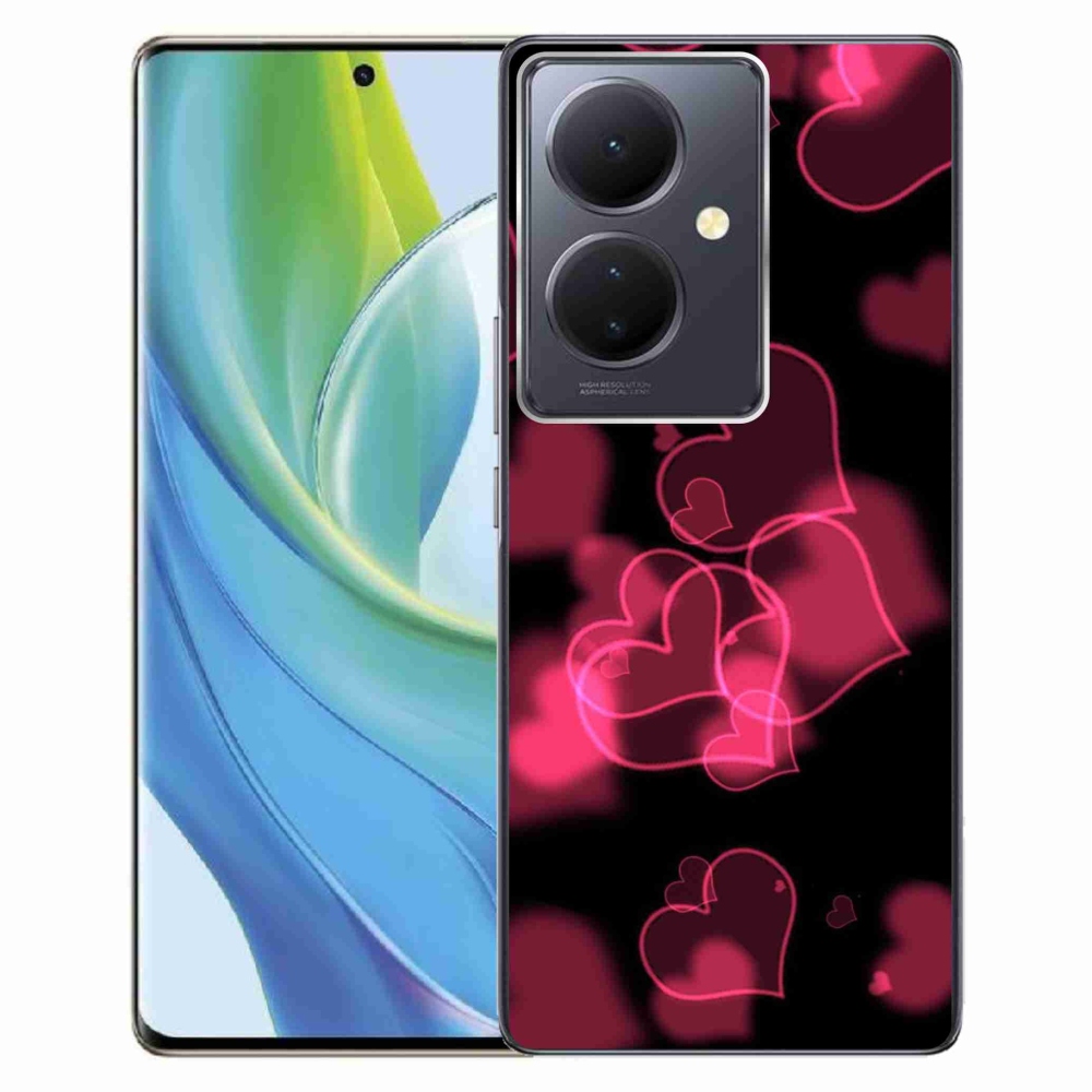 Gelový kryt mmCase na Vivo V29 Lite 5G - červená srdíčka